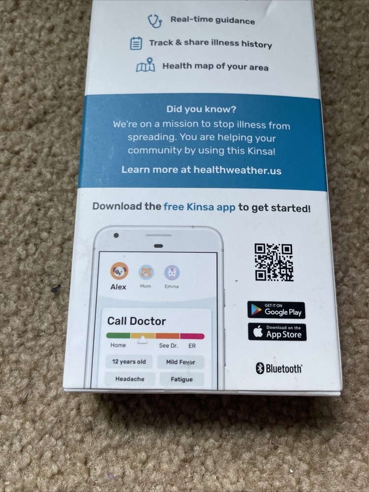 NEW KINSA QUICKCARE SMART THERMOMETER ACCURATE IOS ANDROID KSA-120