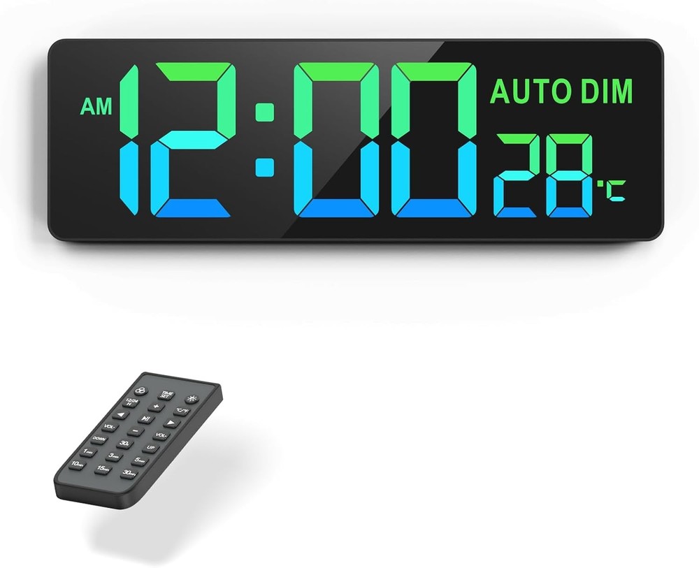 Lar Digital Wall Timer Clo with Countdown Timer, Auto Dimmer,
