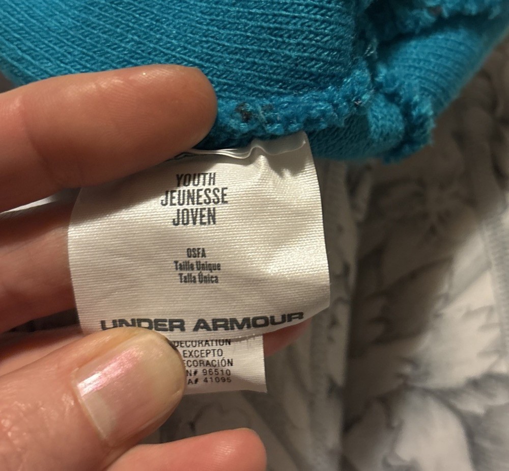 Youth UNDER ARMOR Blue Stripe Beanie Acrylic & Elastane