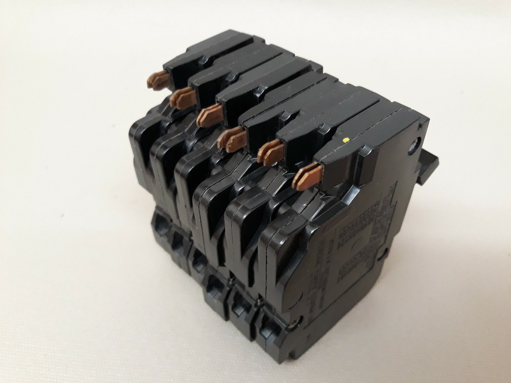 6 - 20 Amp Federal Pacific 1 Pole 1/2" Thin Type NC Breakers - Continuity Tested