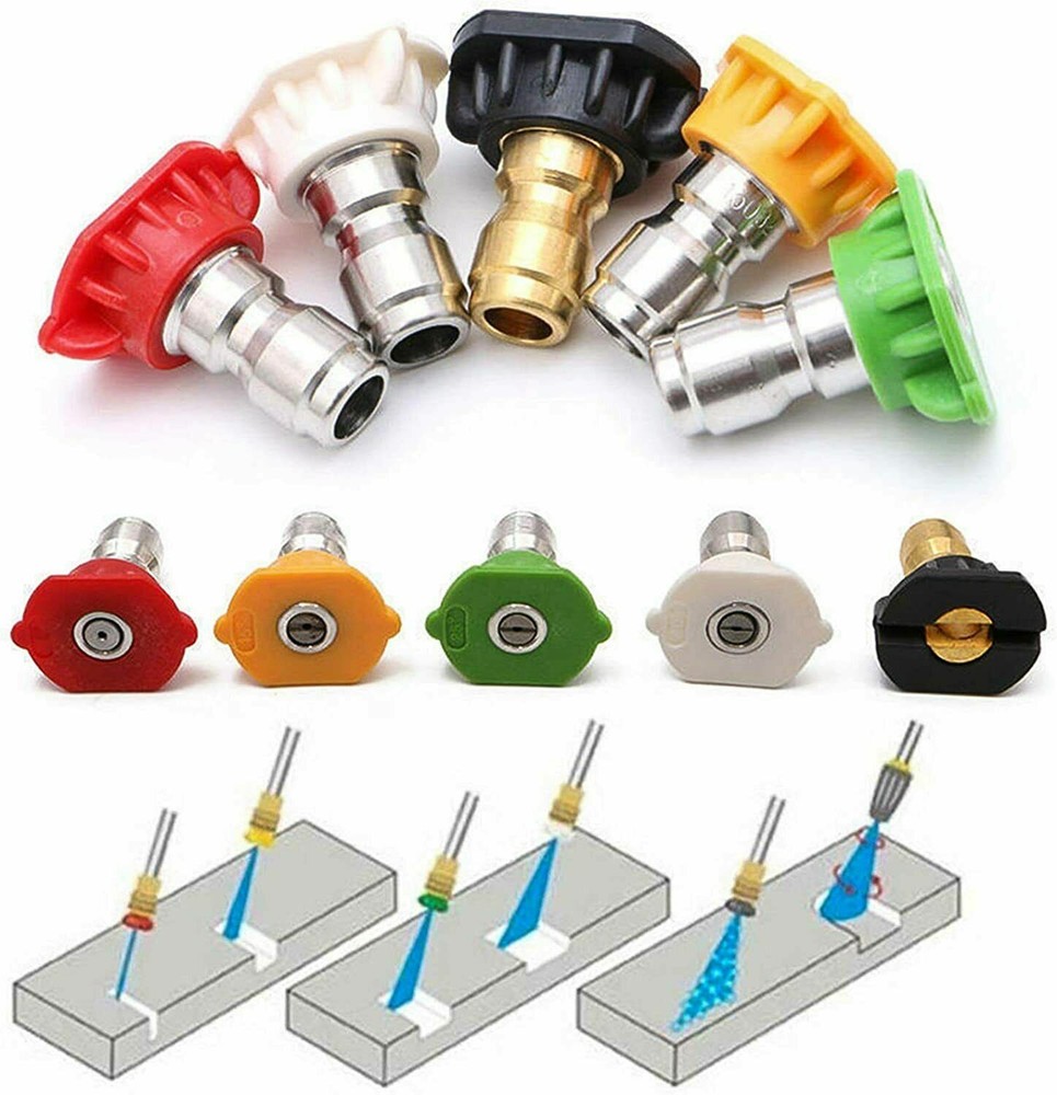 5-Piece 1/4 Pressure Washer Nozzle Tips High-Performance Spray Set