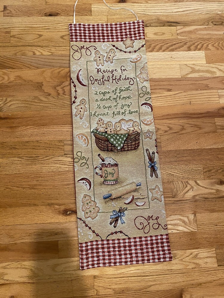 Recipe For Joy Wall Hanging Panel 13 X 33”