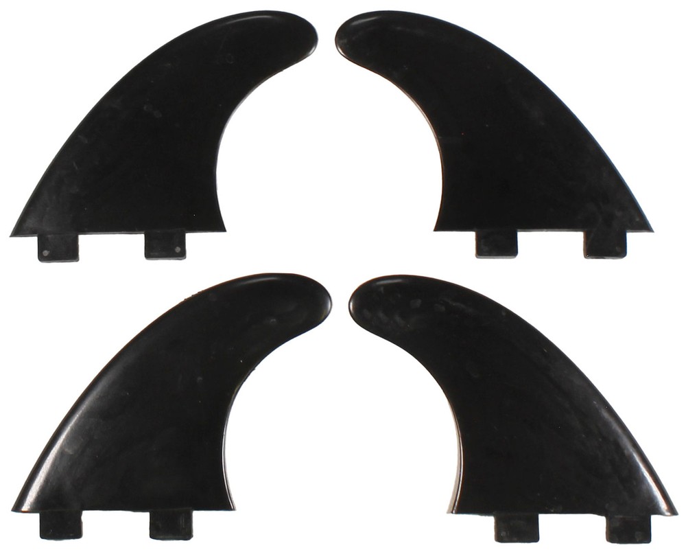Surfboards.com Two Tab Quad Fin Set - Black - New