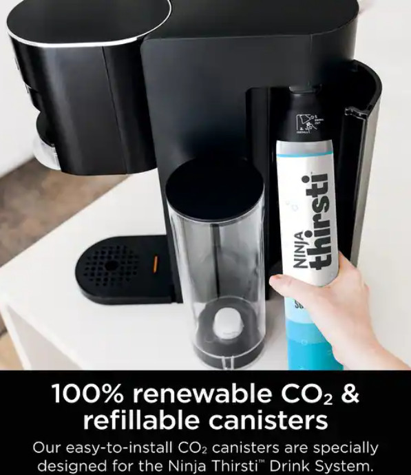 Ninja Thirsti Drink System Sparkling & Still Beverage Maker Black