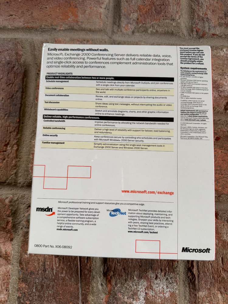 Microsoft Exchange 2000 Conferencing Server SEALED NEW READ DESCRIPTION