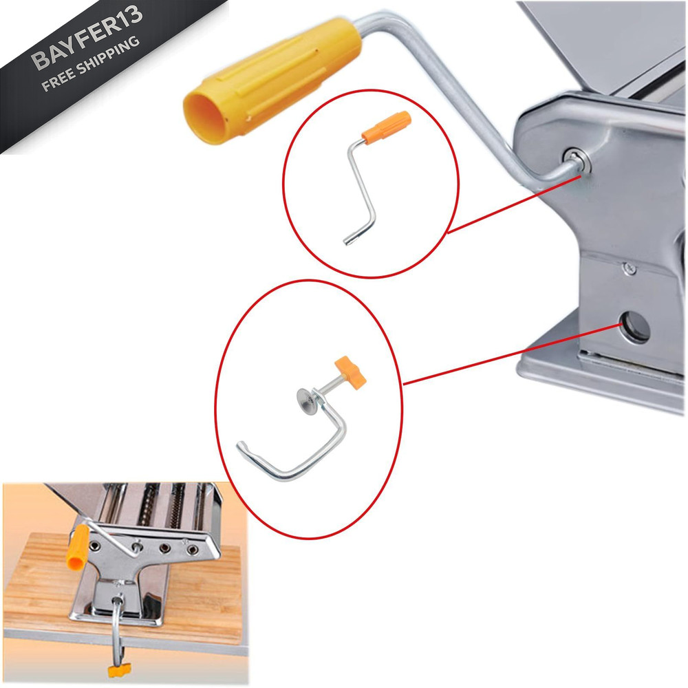 OZXNO 1Set Pasta Machine Handle and Clip Replacement Maker Clamp Orange