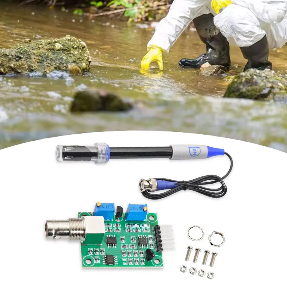 Liquid PH0-14 Value Detect Sensor Module+PH Electrode Probe BNC for Arduino 1PC