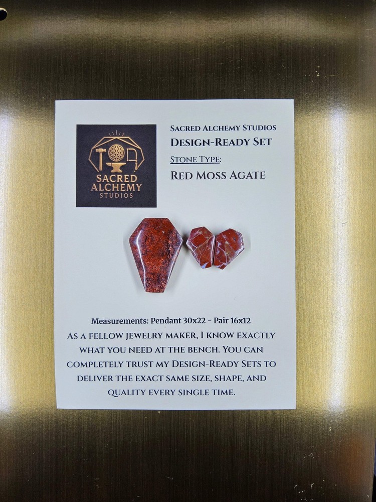 Coffin Shape - Red Moss Agate - Design-Ready Set