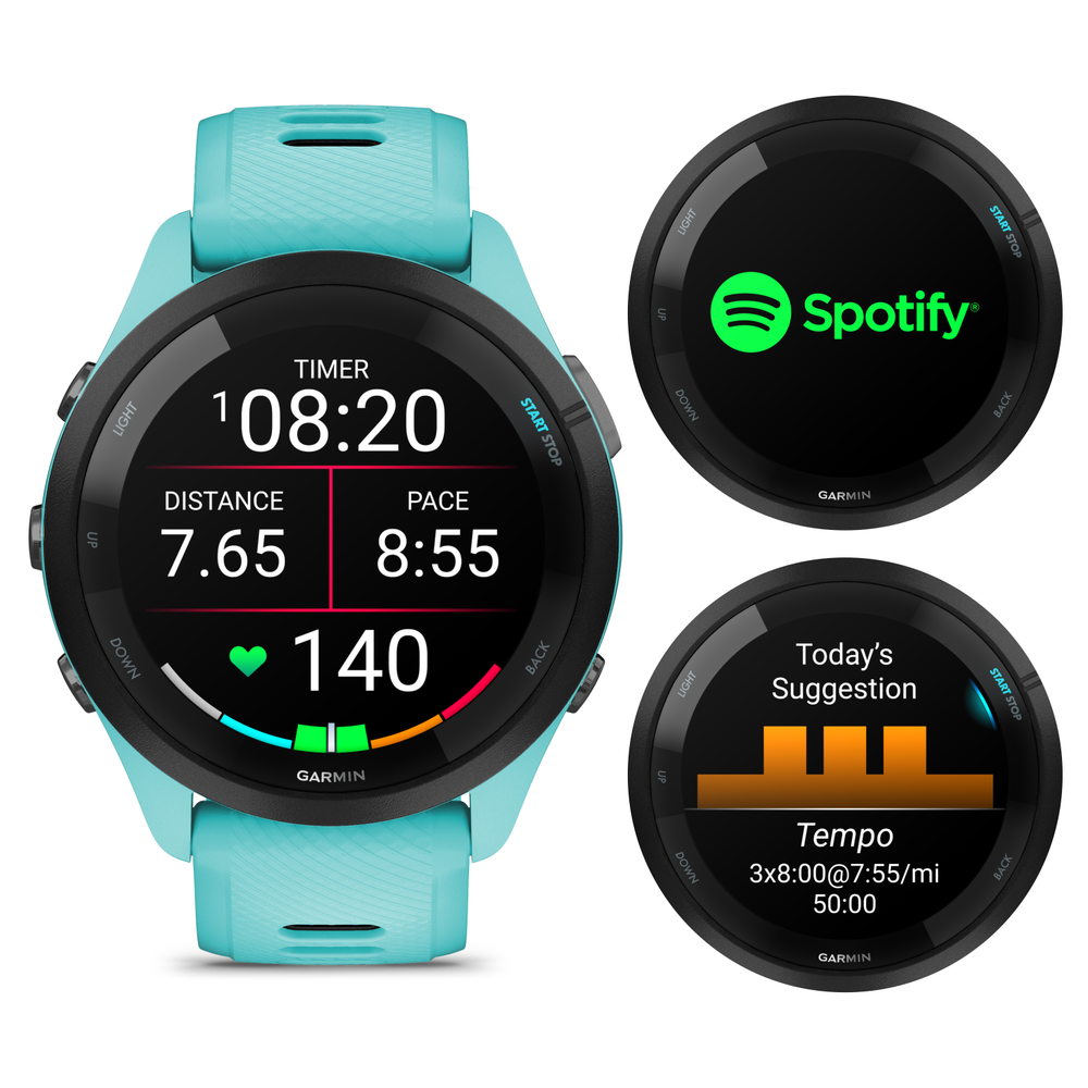 Garmin Forerunner 265 GPS Running Smartwatch AMOLED Display Aqua