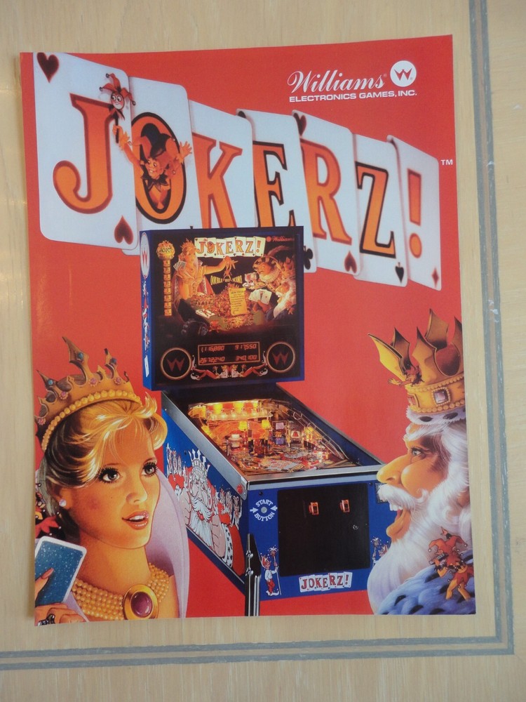 Jokerz Pinball Machine Flyer Original Magazine Pull Out Advertisement