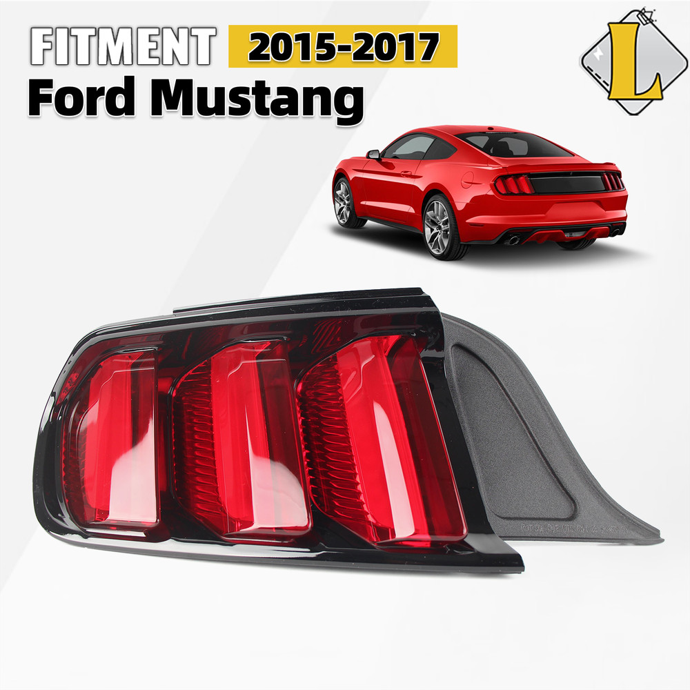 For 2015-2017 Ford Mustang Left Driver Side Rear Tail Light  Brake Lamp Black
