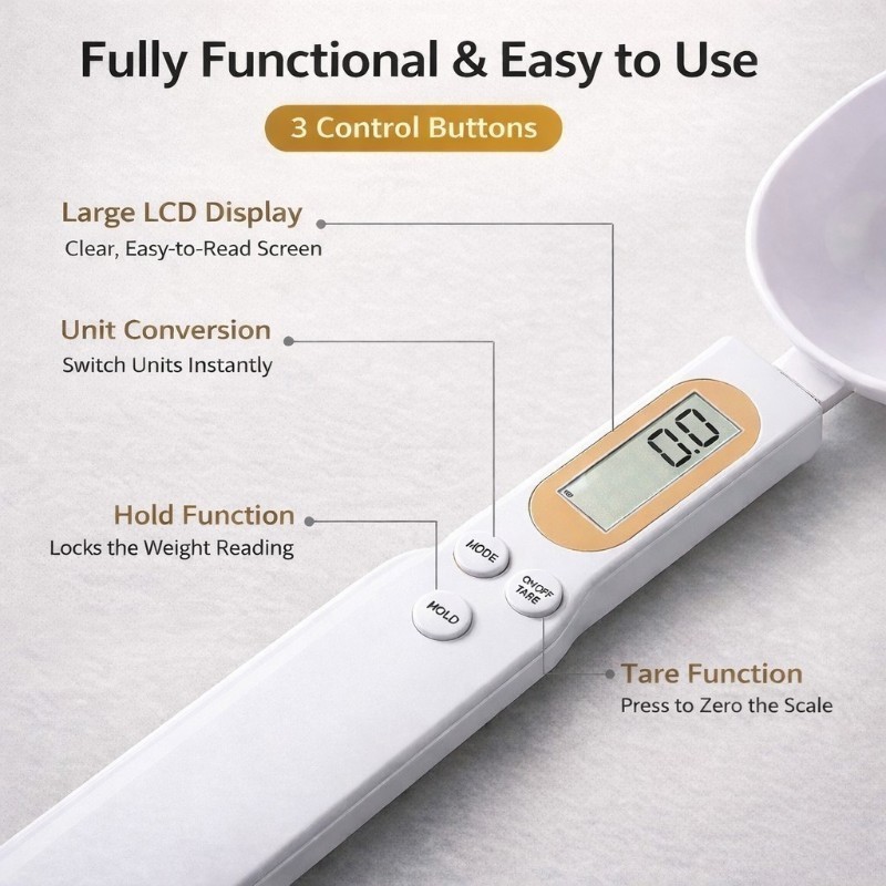 Digital Spoon Scale Food Kitchen Scale Portable for Coffee Baking