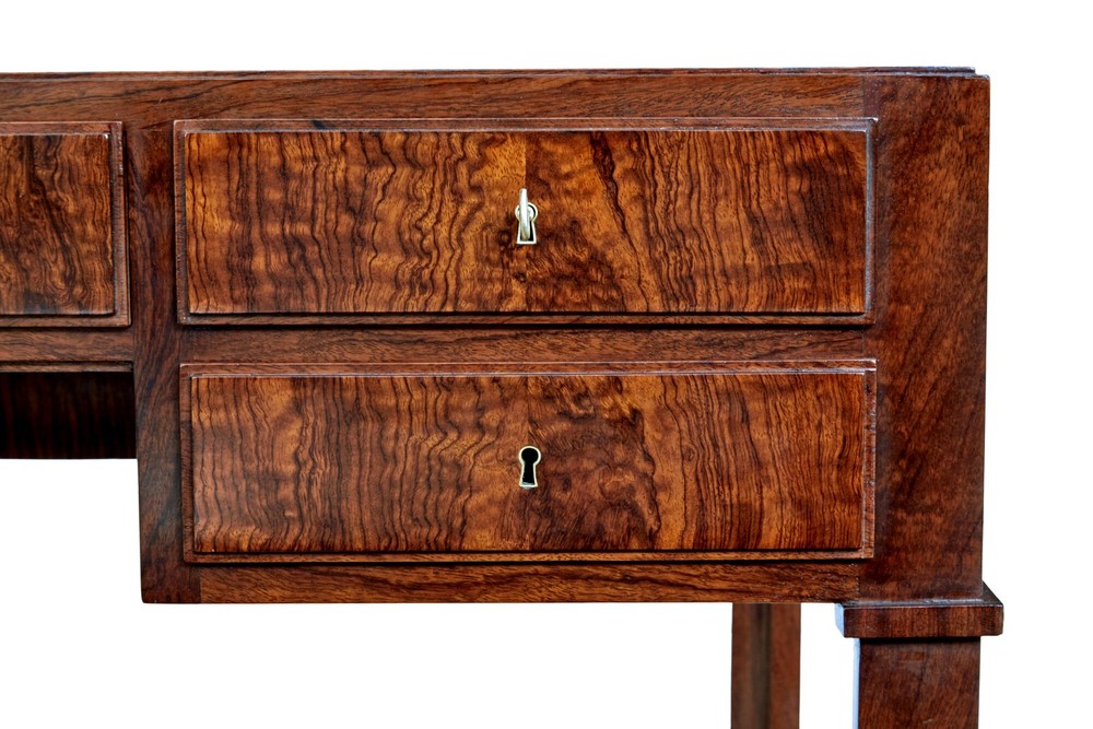 DANISH MID 20TH CENTURY BURR WALNUT DESK