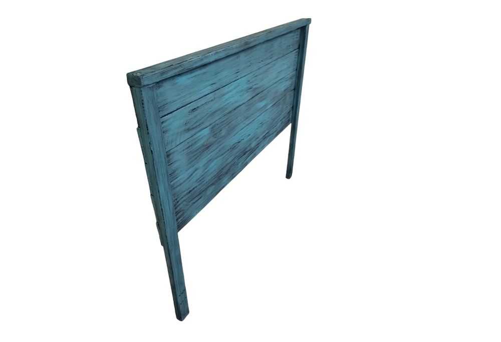 Full Size Turquoise Distressed Handcrafted Solid Wood Headboard Made In US HBFTQ