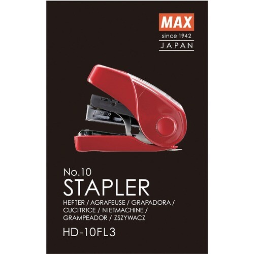 Stapler Max Flat Clinch Ergonomic Mini Style HD-10FL3-Great for Stapling CB 2x2s
