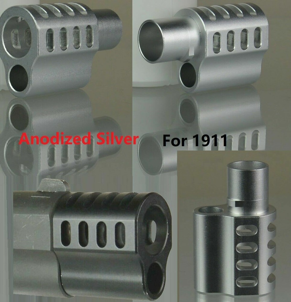 DB TAC 1911 .45 ACP Muzzle Brake Compensator Anodized Silver