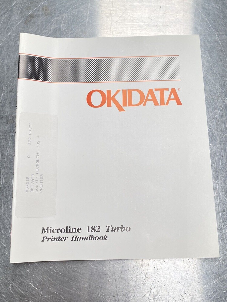 Okidata Microline 182 Turbo Printer - Handbook / Manual / Users Guide