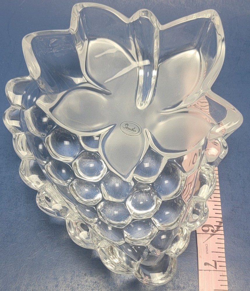Studio Silversmiths Grape Dish~Fine Crystal~made in Germany