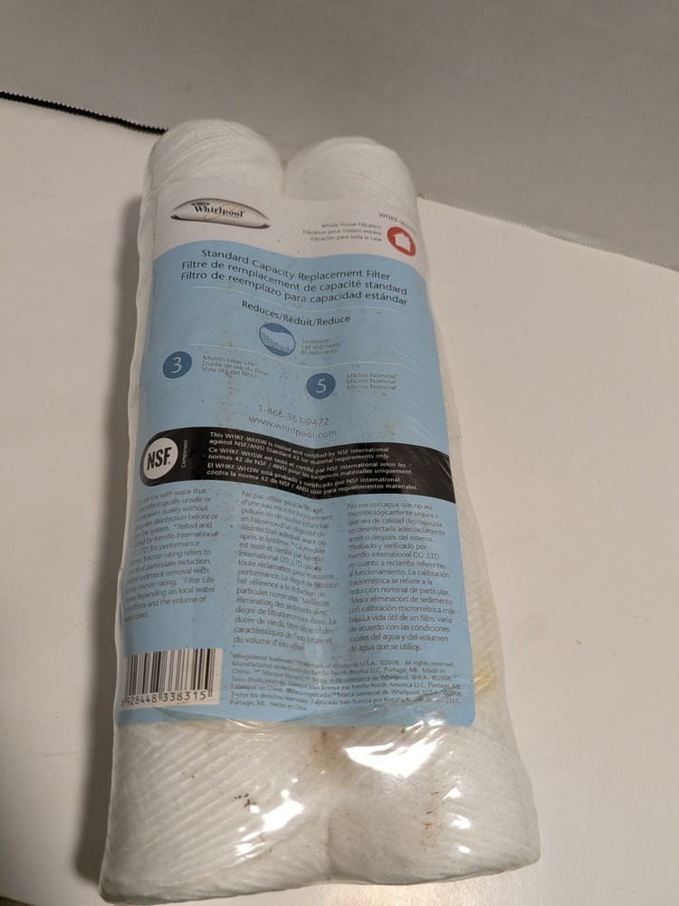 (QTY:2) Whirlpool WHKF-WHSW Whole House Water Filter Cartridges