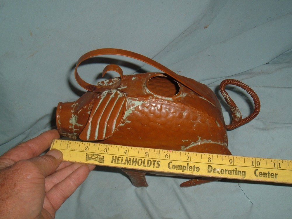copper pig Rustic Pig Metal Watering Can