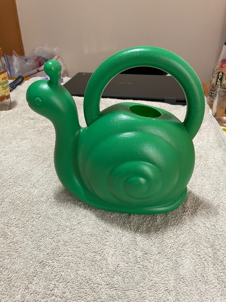 Green Plastic Snail Watering Can