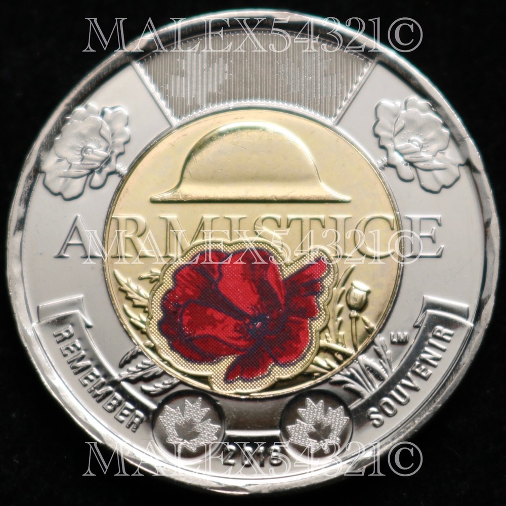 🇨🇦​ CANADA COLOURED 2018 "POPPY" 2 DOLLARS UNCIRCULATED