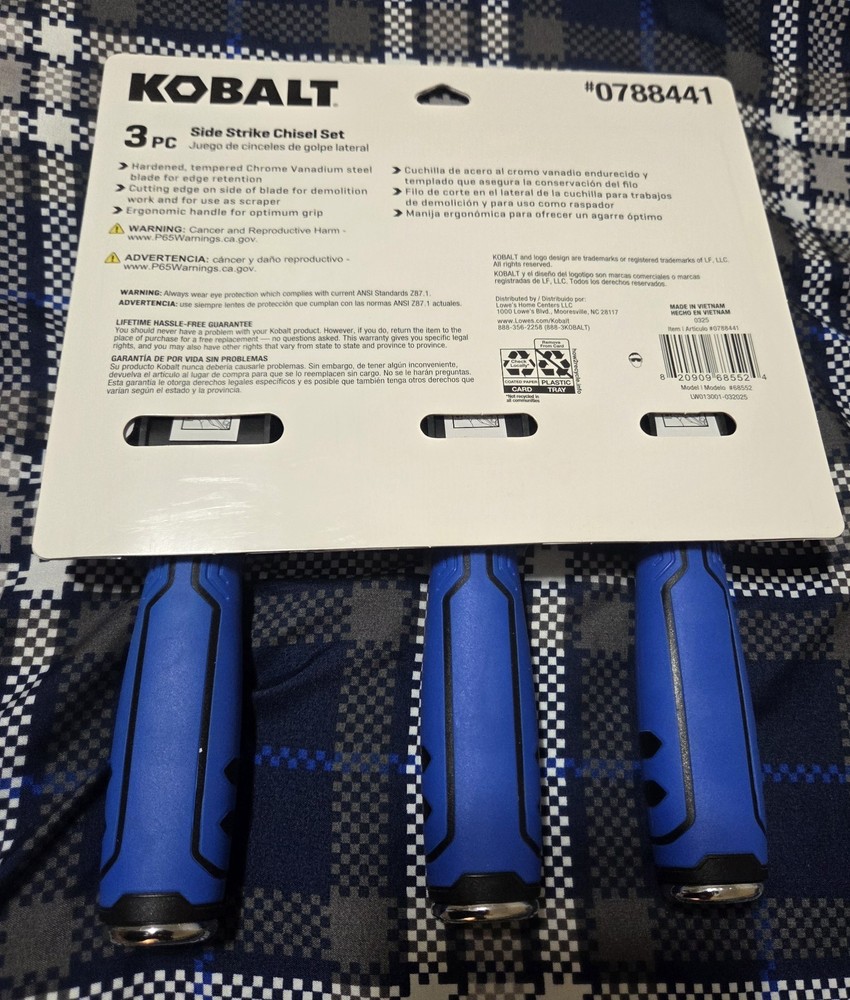 Woodworking Kobalt 3 Piece Side Strike Chisel Set