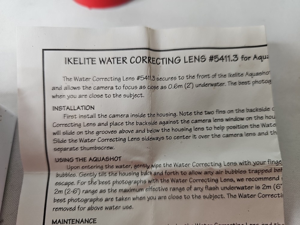 Ikelite Underwater Systems Water Correcting Lens Plus Extras