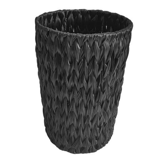 Wicker Trash Can,Small Trash Can,Handwoven Waterproof Wicker Trash black