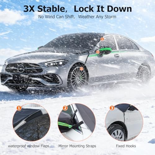 [2025 Upgraded Windshield Cover for Ice and Snow [Full Coverage Winter Medium