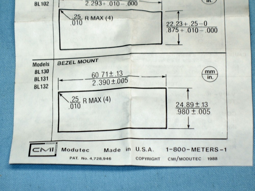 MODUTEC ~ MODEL # BL131302 ~ DIGITAL PANEL METER ~ NOS