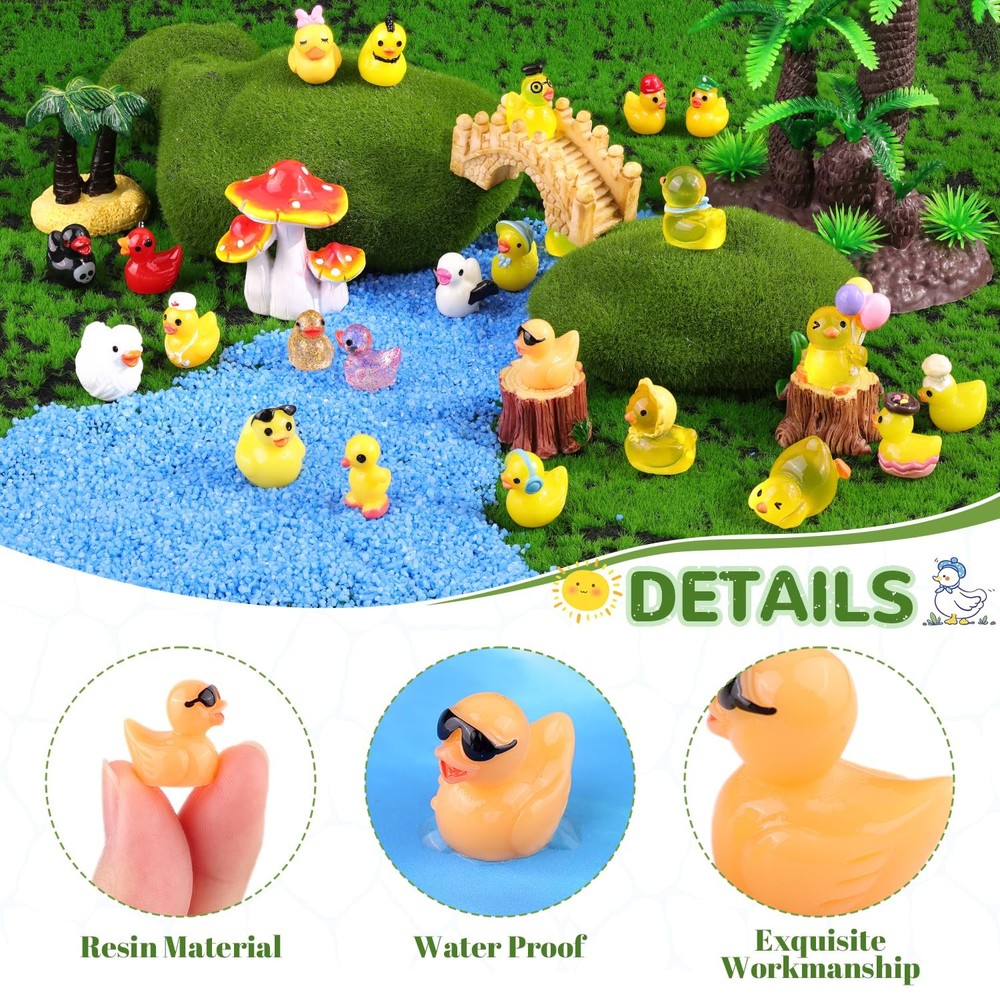 TINKRSTUFF 50PCS Mini Resin Animals Assorted Miniature, Various Ducks-50pcs