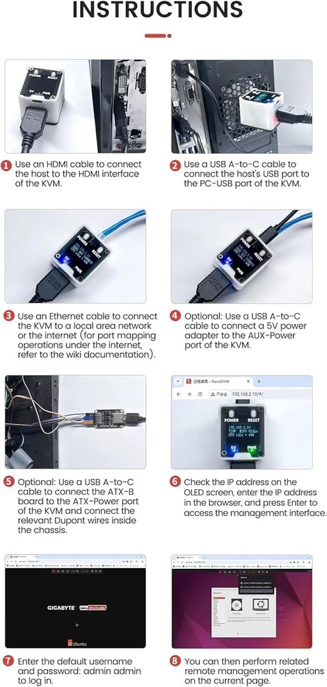 NanoKVM Full Set Server Maintenance RISC-V Linux 256MB