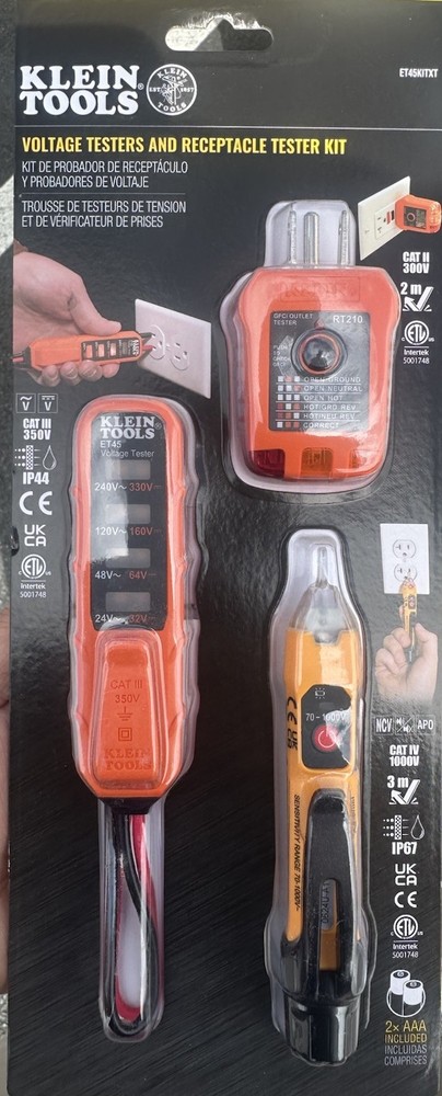 Klein Tools Voltage Testers and Receptacle Tester Kit