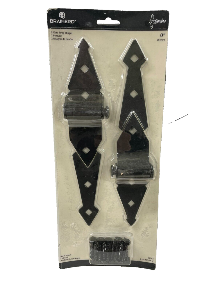 GATE STRAP HINGE. DECORATIVE (2 PACK) 8" Black FREE SHIPPING!!!