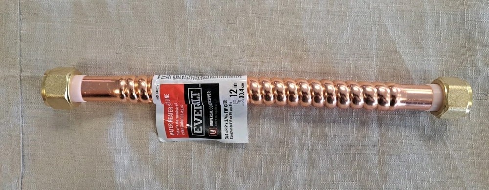 Everbilt Water Supply Line Copper 12" x 3/4" FIP x 3/4" FIP 1000 044 296