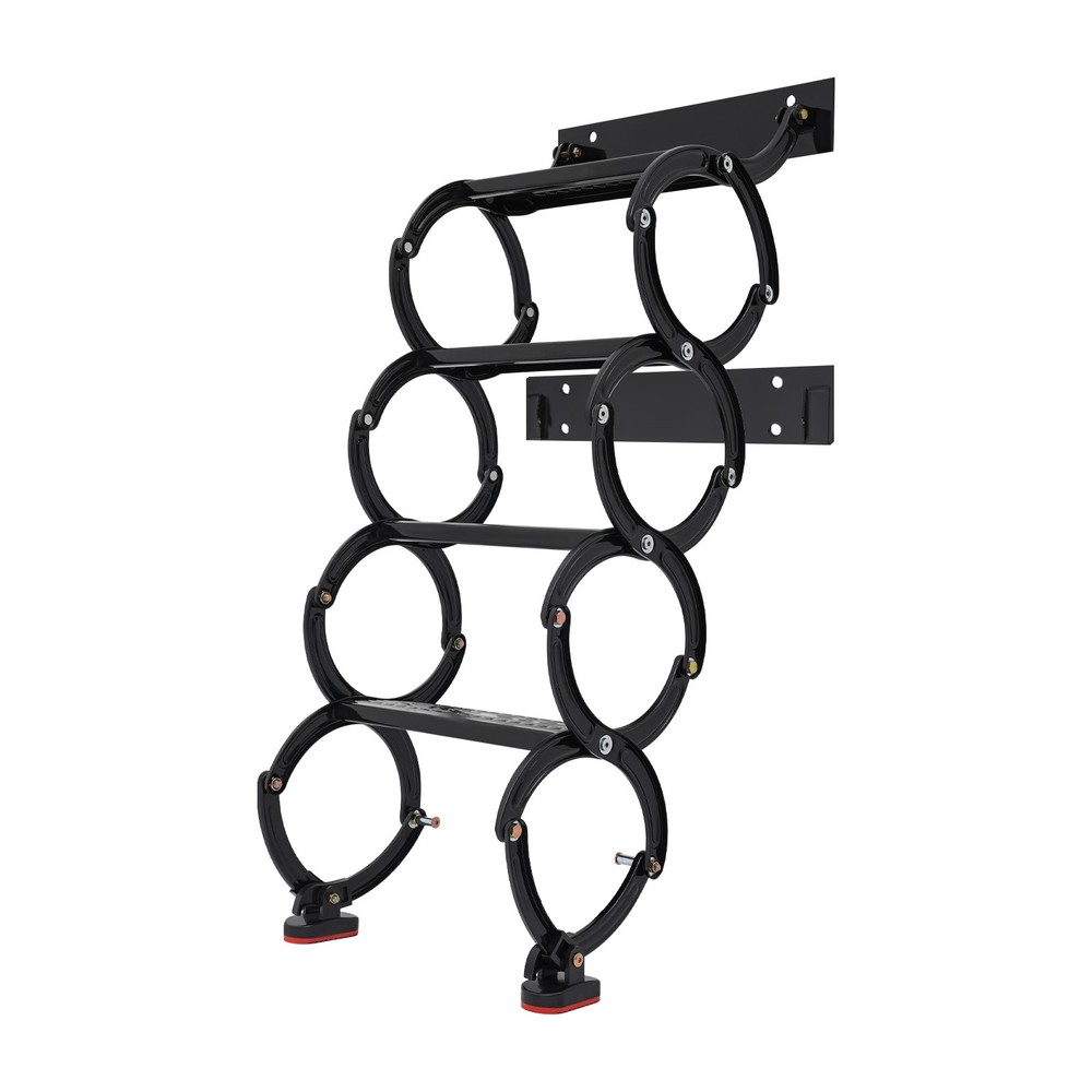 4 Steps Wall Mounted Attic Ladder, Pull Down Telescoping Step Ladder, Black New