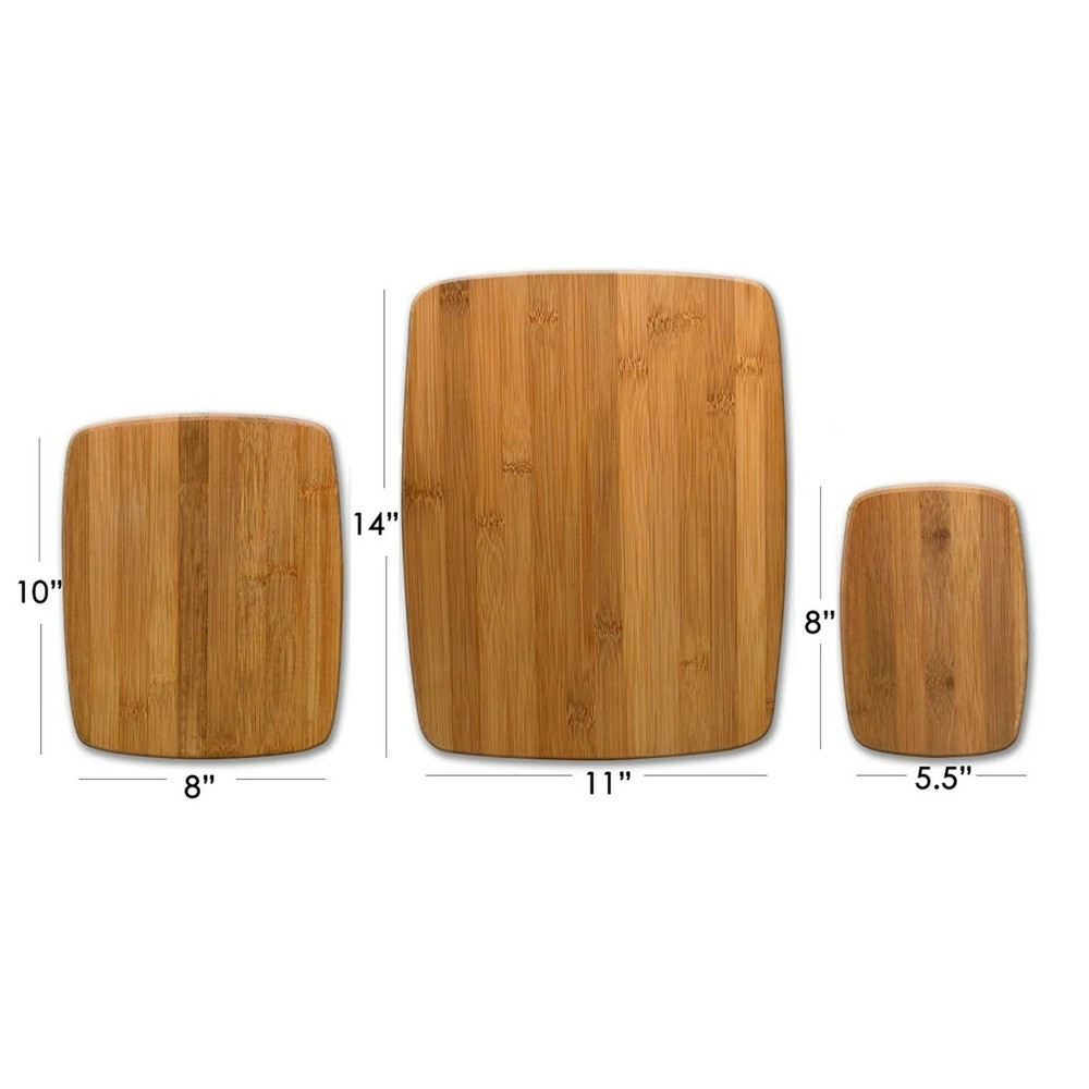 Classic 3-Piece Bamboo Cutting Board Set