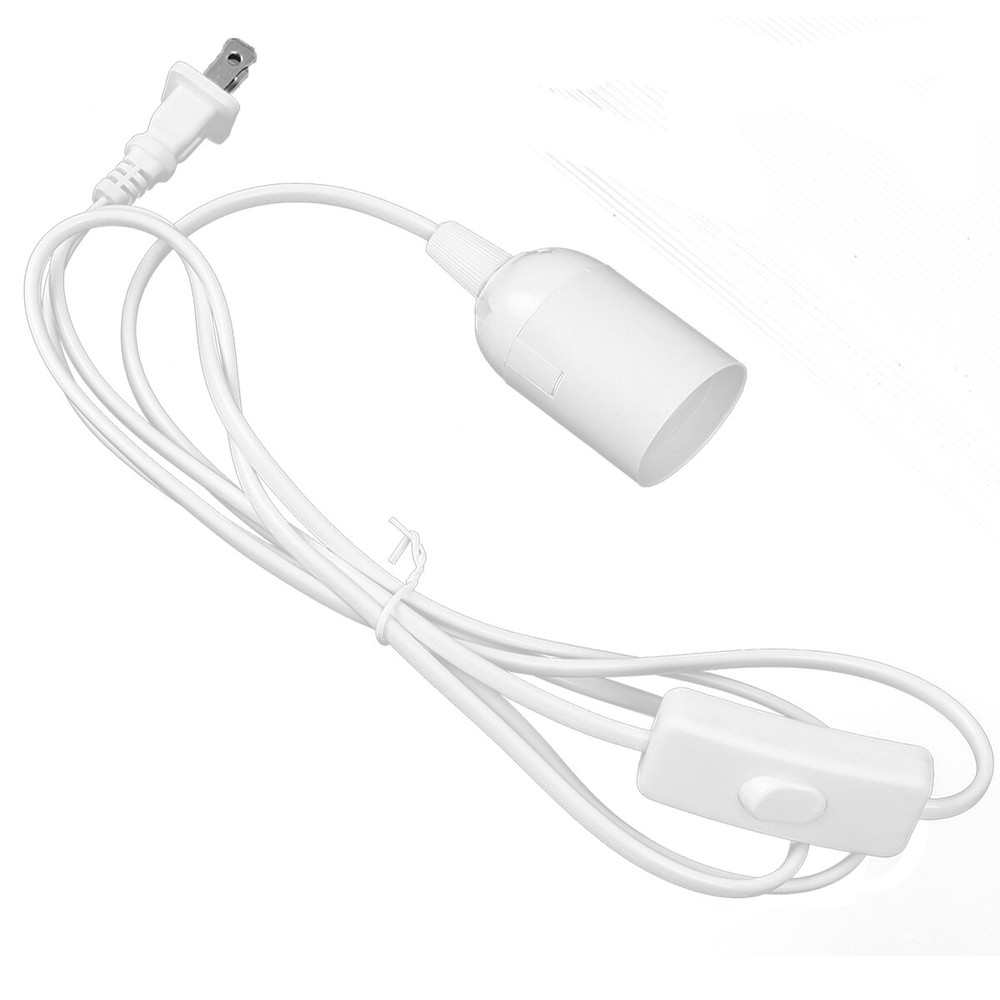 2Pcs Light Lamp Cable Switch E26/E27 Bulb Socket Extension Hanging Pendant 1.8M