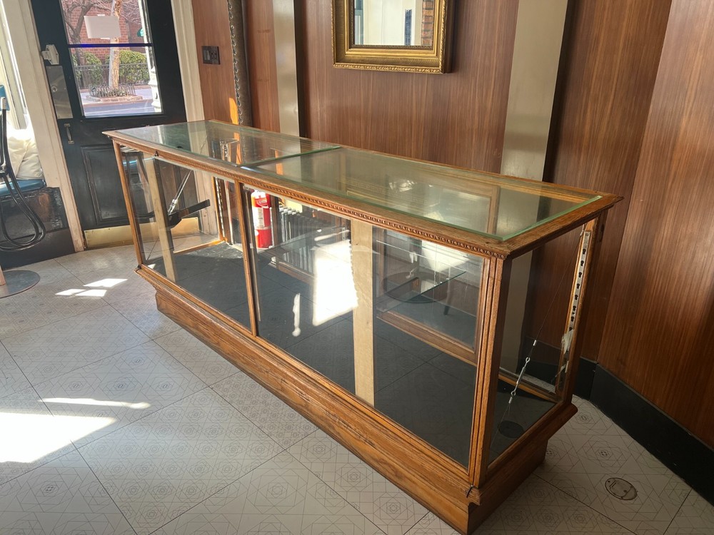 Vintage Oak Standing Showcase