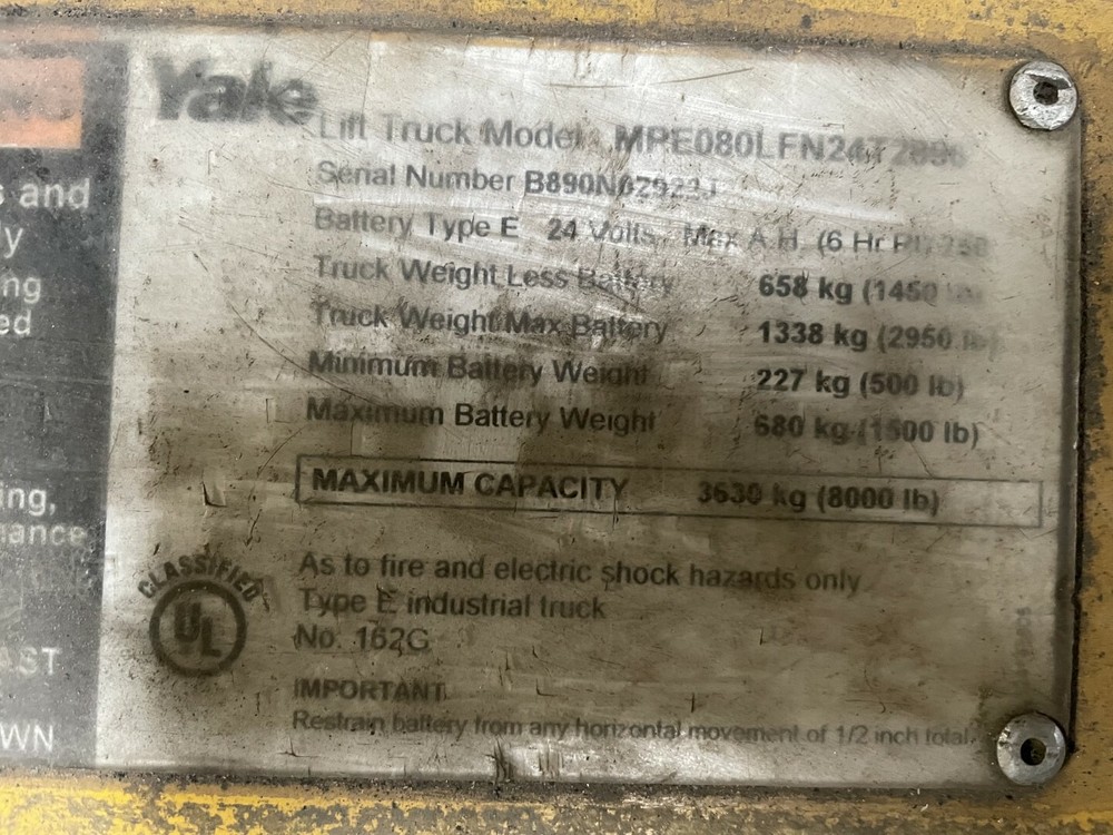 8000 lbs Yale Electric Pallet Jack