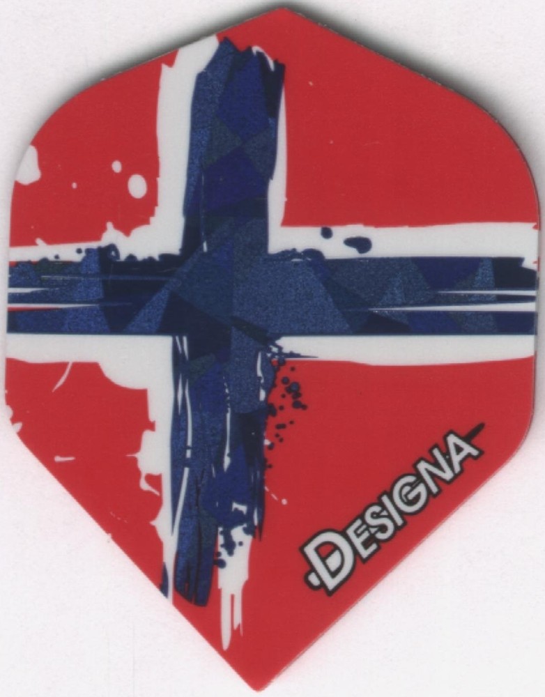 Splattered Flag of NORWAY Dart Flights: 3 per set