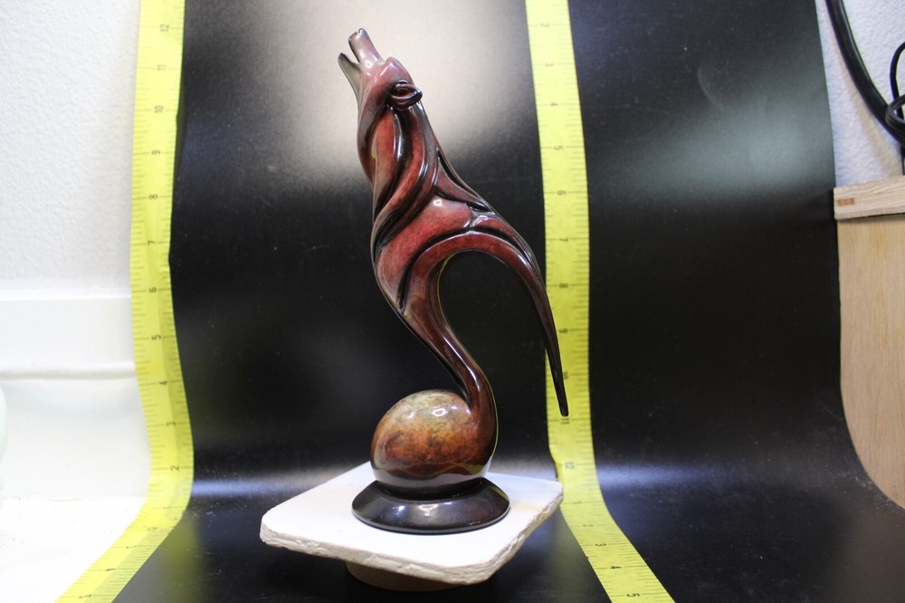 Blue Note (Ruby) Howl Imago - Wolf Sculpture by Stephen Herrero - 2007