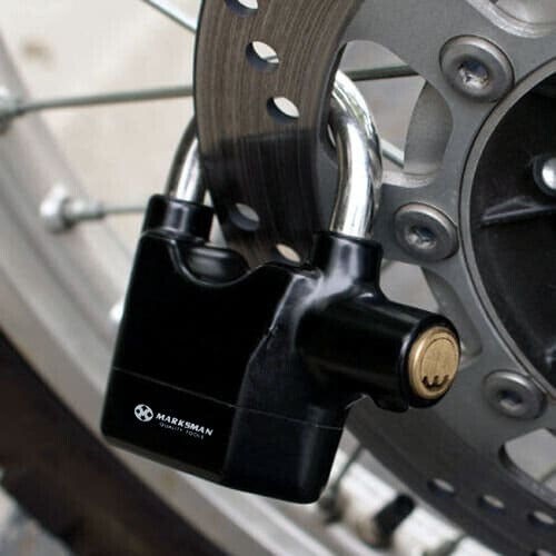 Motion Sensor Activated Siren Alarm Motorcycle Disc Lock Padlock Weatherproof