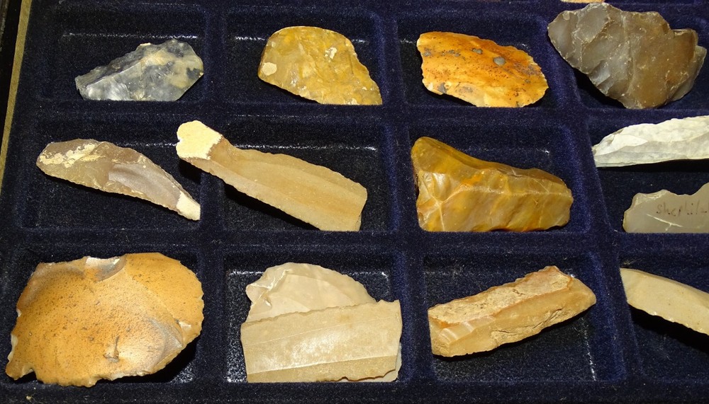stone tools artifacts - scraper, choppers, etc. made by prehistoric peoples