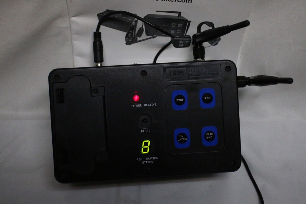 HME DX100 Wireless Intercom System Belt Pack BP200 4 User with Headsets bundle