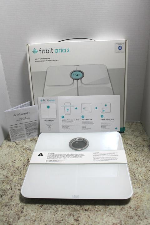 PRE-OWNED EUC Fitbit Aria 2 Wi-fi Smart Scale WHITE FB202