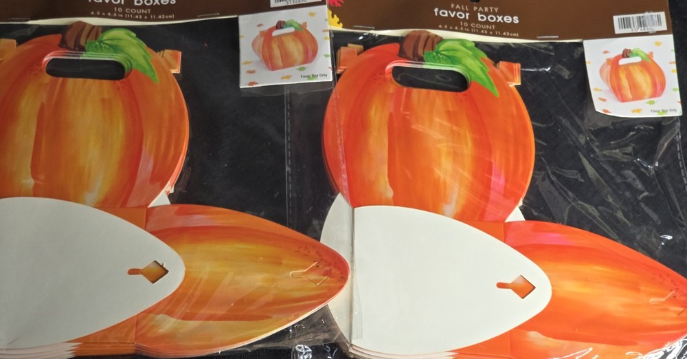 Fall Party Pumpkin Favor Boxes 20 Count