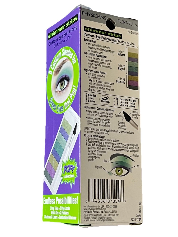 Physicians Formula Shimmer Strips Shadow & Liner, POP! Green Eyes (7054)