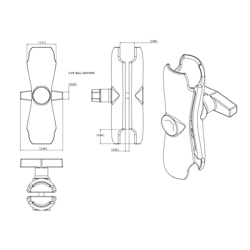 RAM-201U RAM Double Socket Arm - C Size Medium...